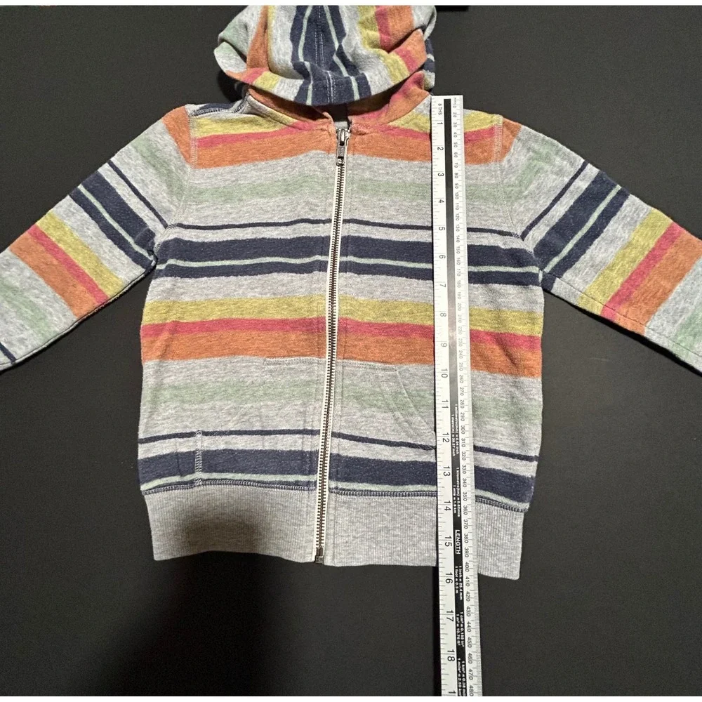 Gymboree Striped Zip Up Hoodie Jacket Kids XXS 3 Multi‎ Color Cotton Blend
